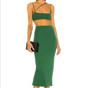 Michael Costello x Revolve Amira Crop Top + Skirt xs